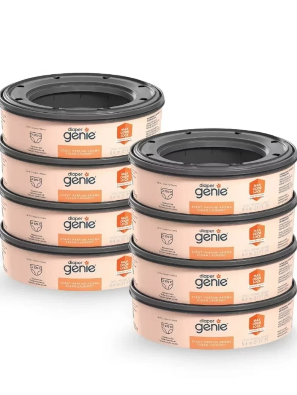 Diaper Genie Clean Laundry Scent Refills 8 Pack New Open Box Complete